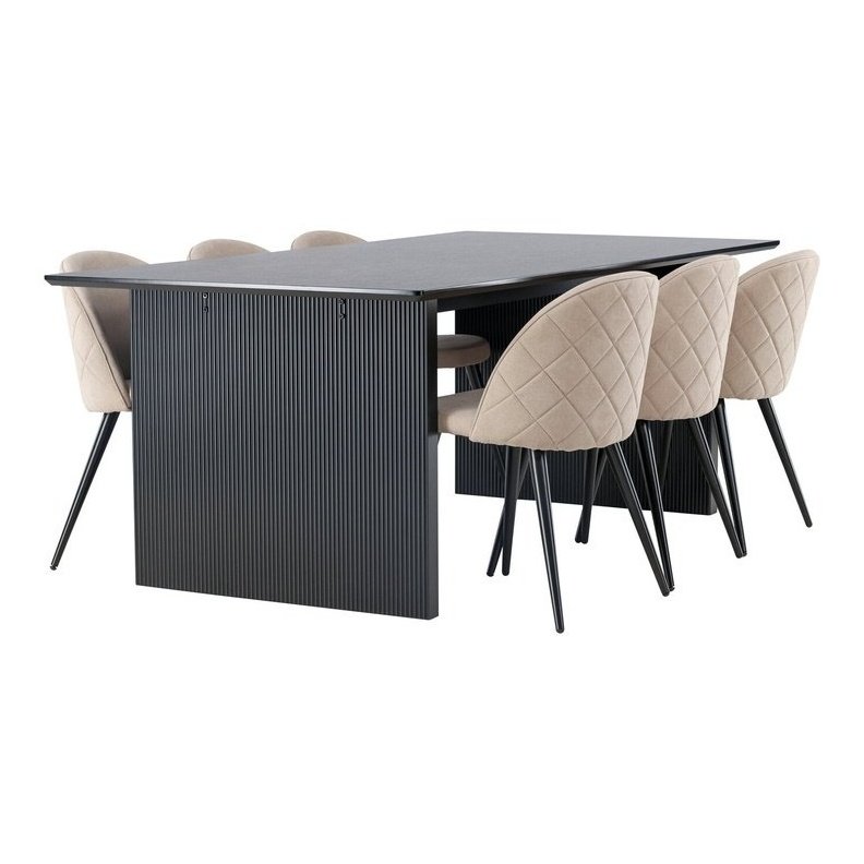 Vail spisebord + Velvet stol Venture Design Spisegruppe