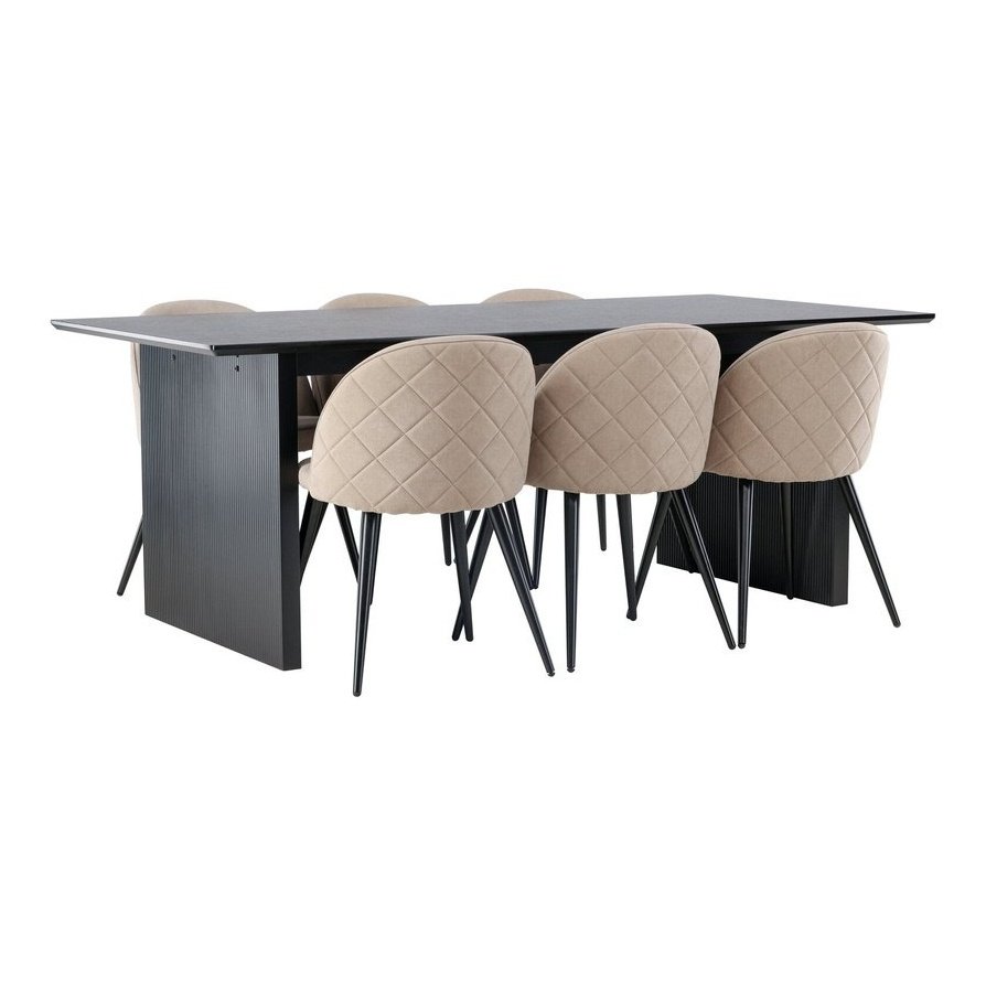 Vail spisebord + Velvet stol Venture Design Spisegruppe