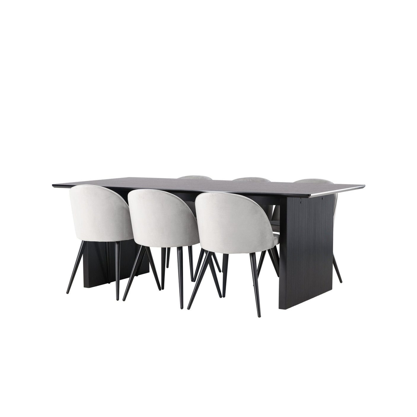 Vail spisebord + Velvet spisestoler Venture Design Spisegruppe