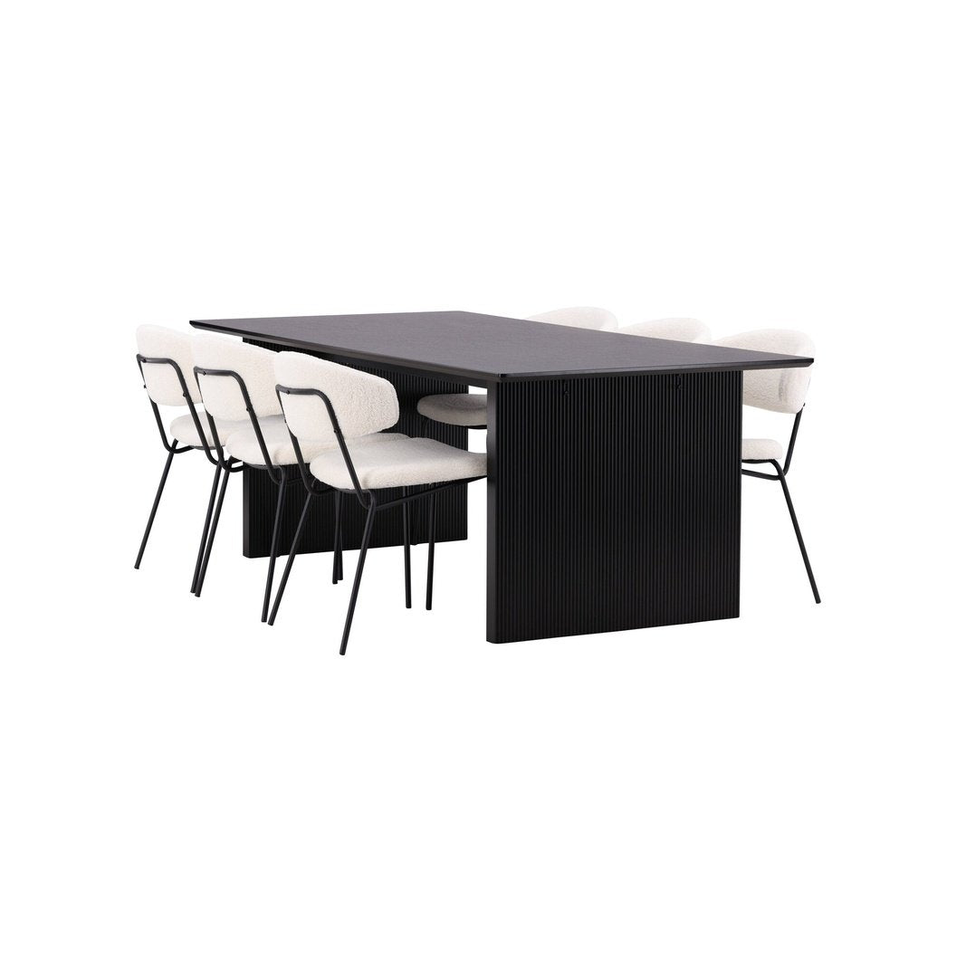 Vail spisebord + Chico spisestoler Venture Design Spisegruppe