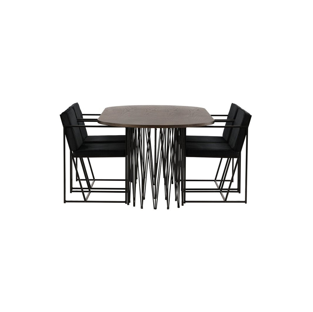 Stone ovalt spisebord + Richmond spisestoler Venture Design Spisegruppe
