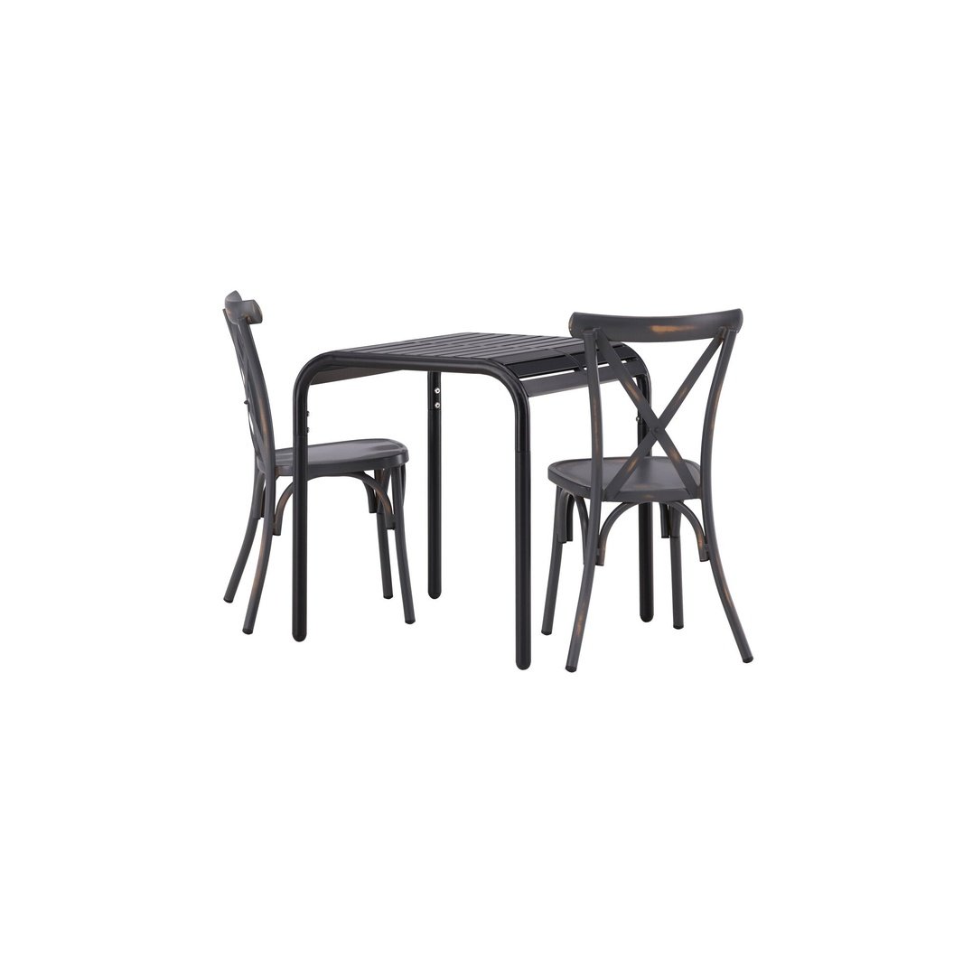 Borneo Cafébord 70*70* + Tablas spisestoler Venture Design Spisegruppe