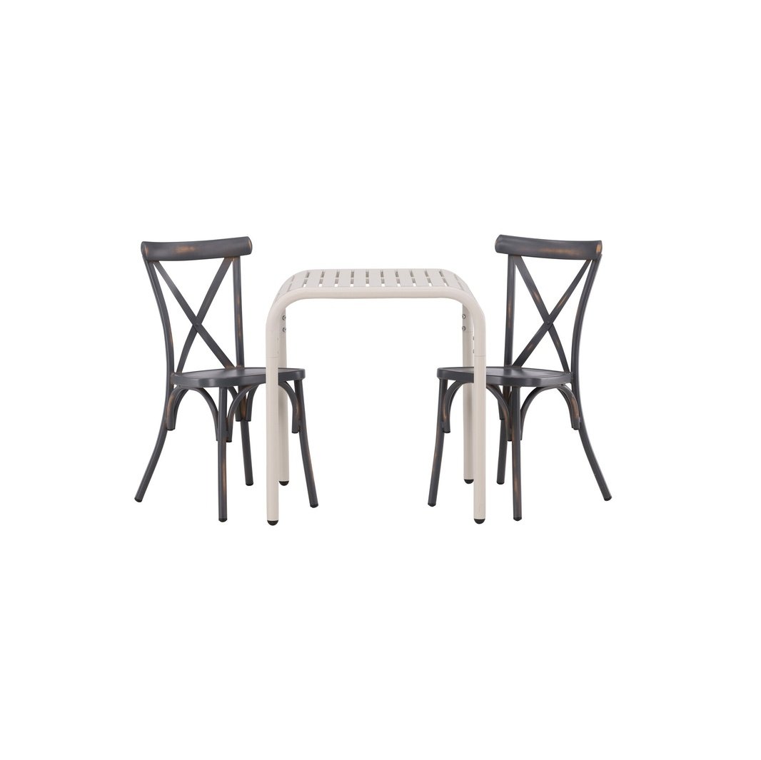 Borneo Cafébord 70*70* + Tablas spisestoler Venture Design Spisegruppe