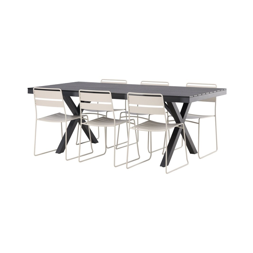 Garcia Spisebord 100*200* + Lina spisestoler Venture Design Spisegruppe