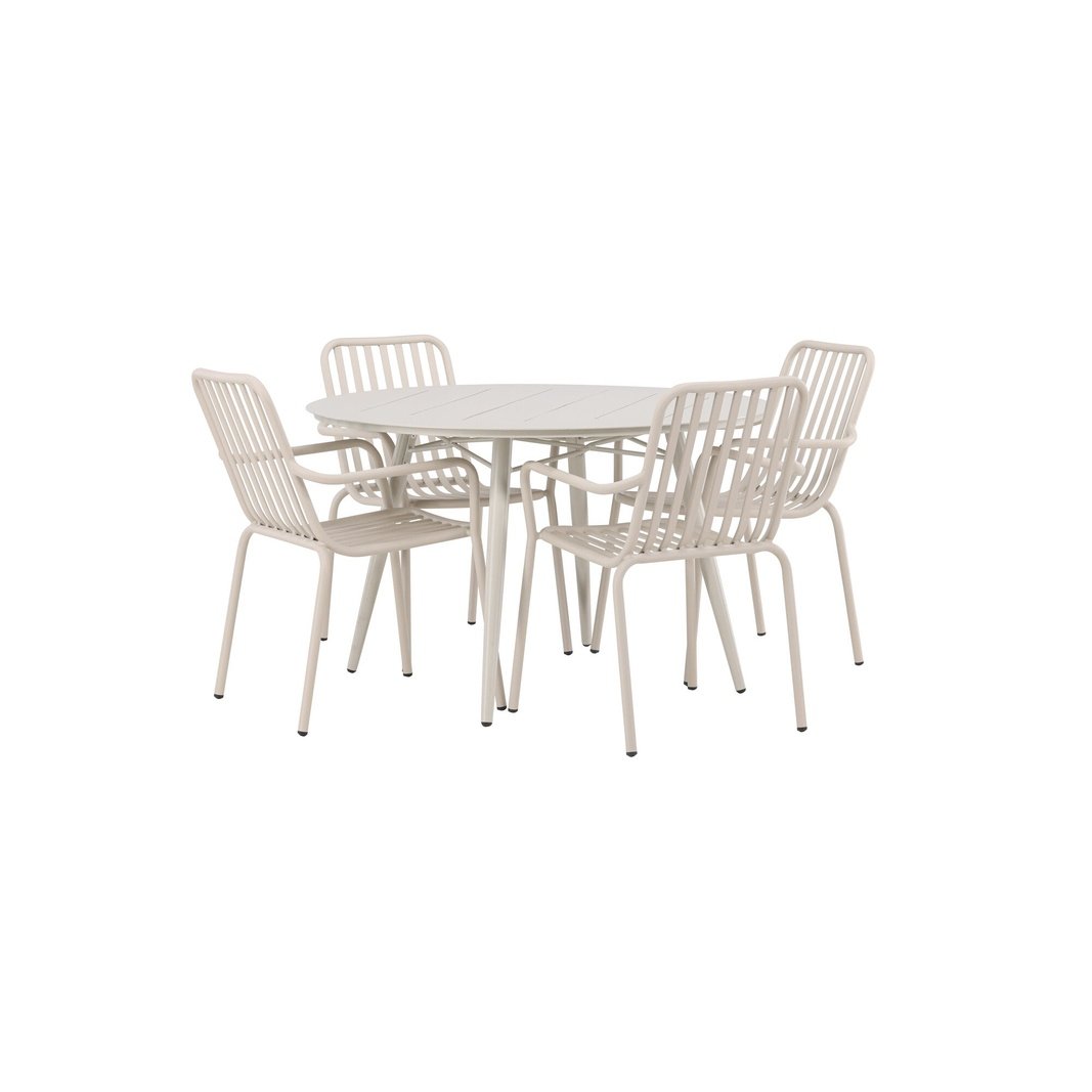 Lina Spisebord Rundt120 cm + Peking spisestoler Venture Design Spisegruppe