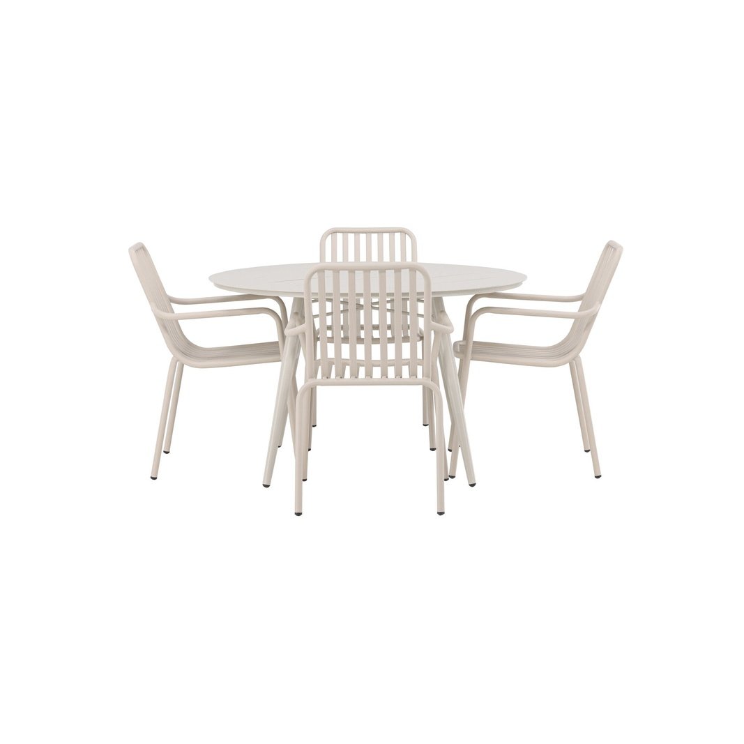 Lina Spisebord Rundt120 cm + Peking spisestoler Venture Design Spisegruppe