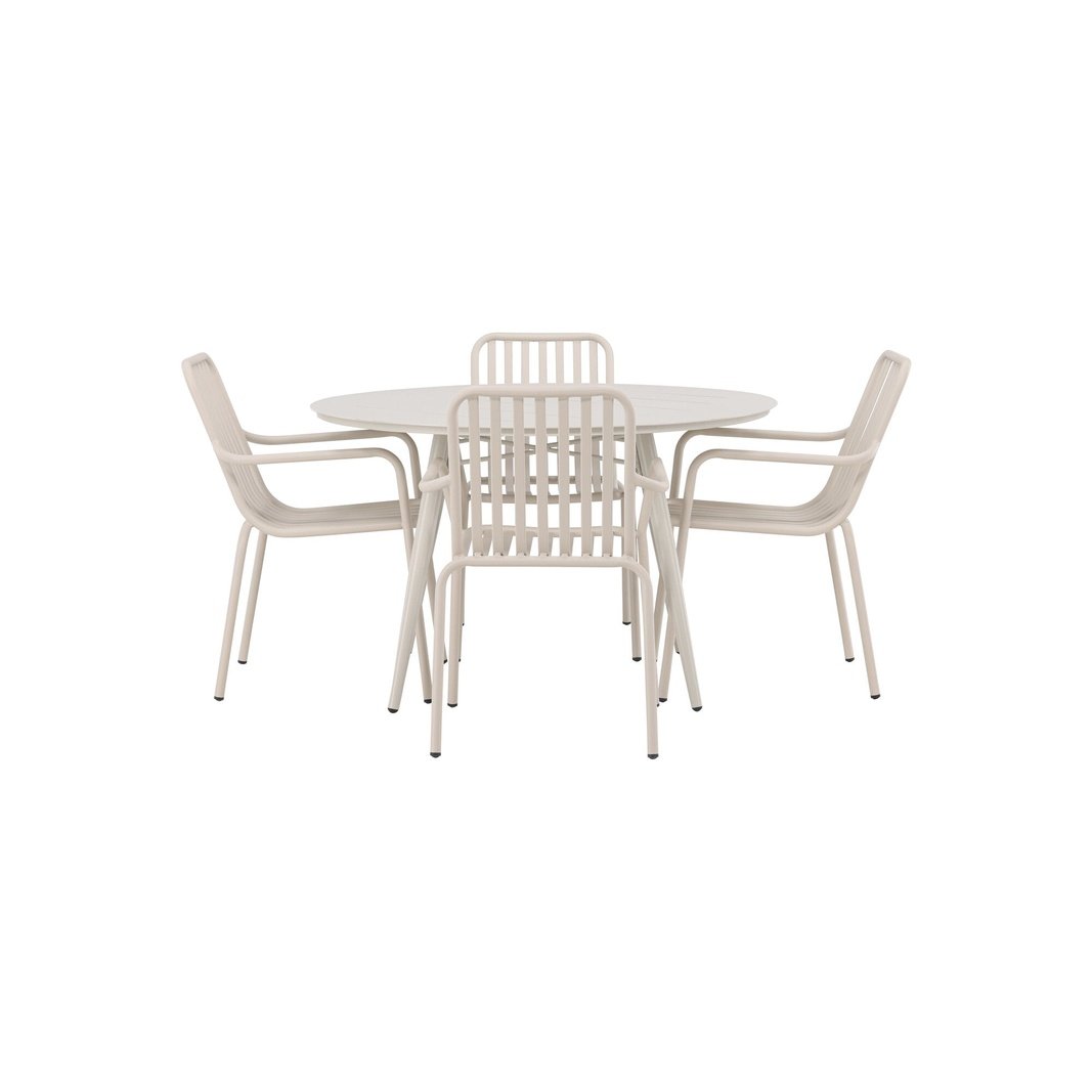 Lina Spisebord Rundt120 cm + Peking spisestoler Venture Design Spisegruppe
