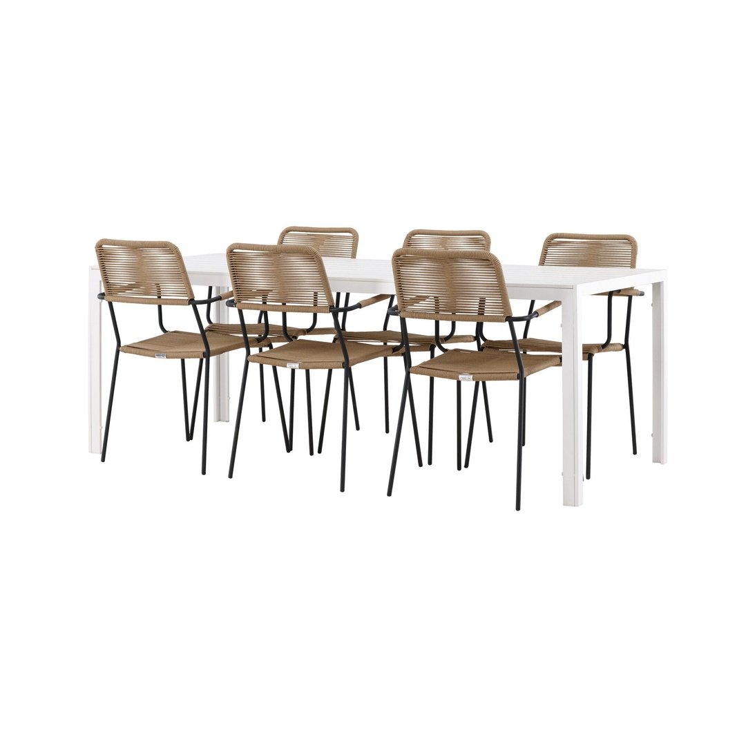 Break spisebord + Lindos Lenestol Venture Design Spisegruppe