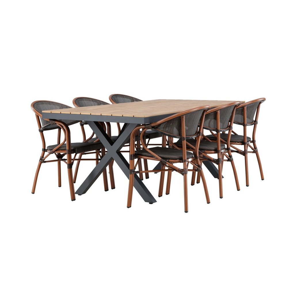 Garcia Spisebord 100*200* + Vila Real Caféstol Venture Design Spisegruppe