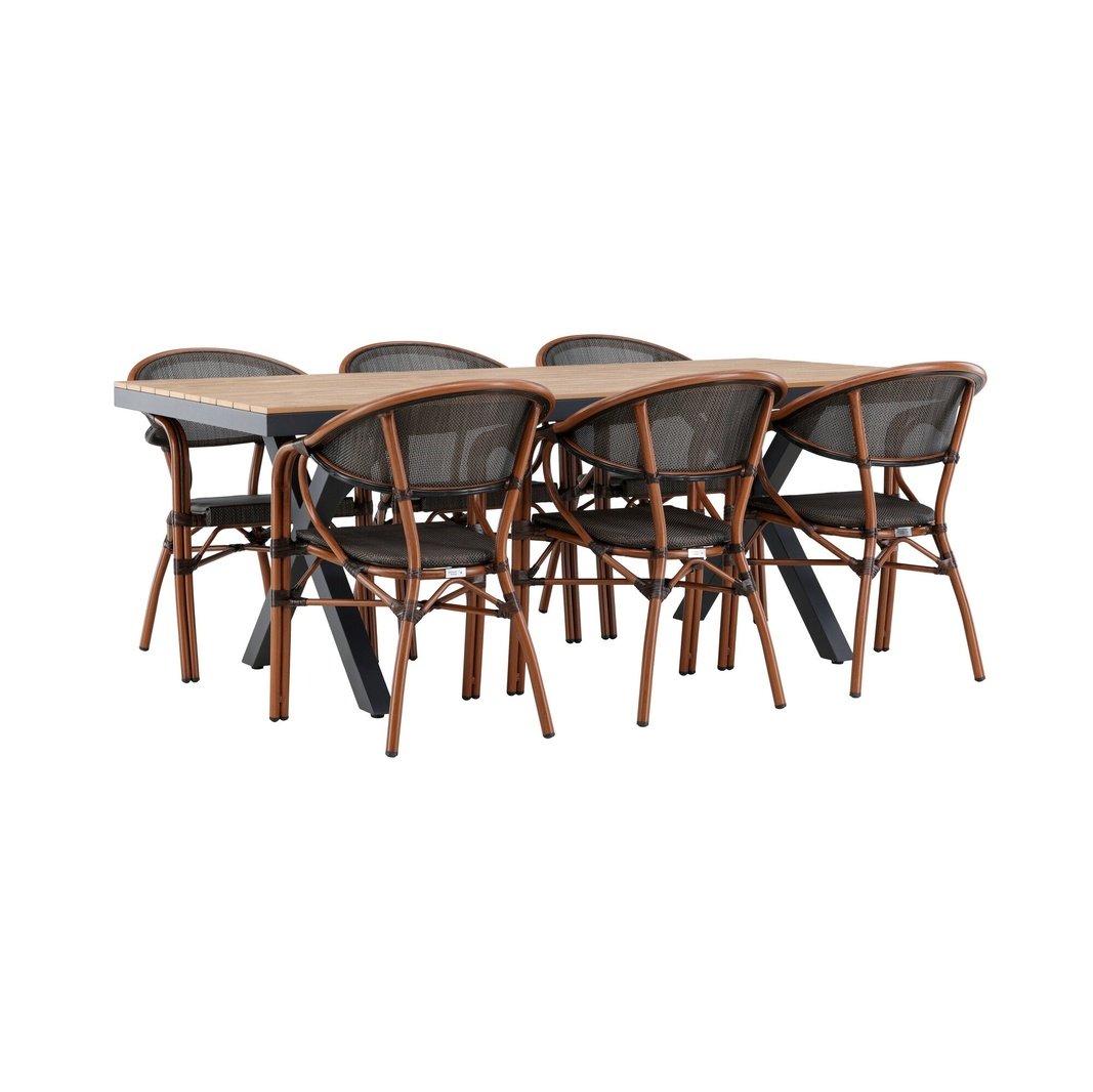 Garcia Spisebord 100*200* + Vila Real Caféstol Venture Design Spisegruppe