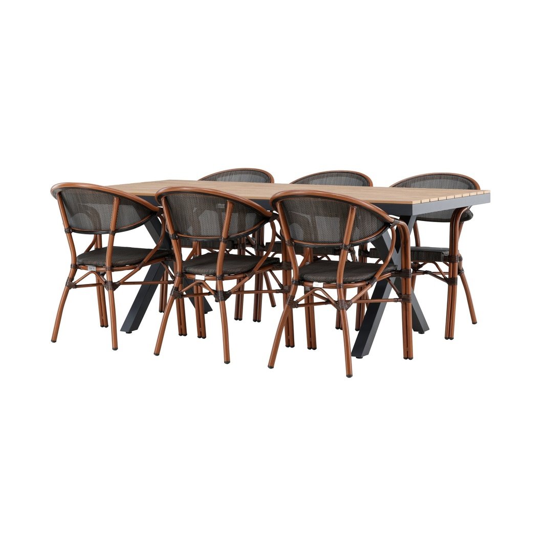 Garcia Spisebord 100*200* + Vila Real Caféstol Venture Design Spisegruppe