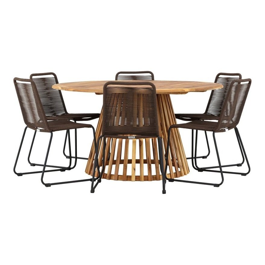 Tucumán Spisebord ø120 + Lindos spisestoler Venture Design Spisegruppe