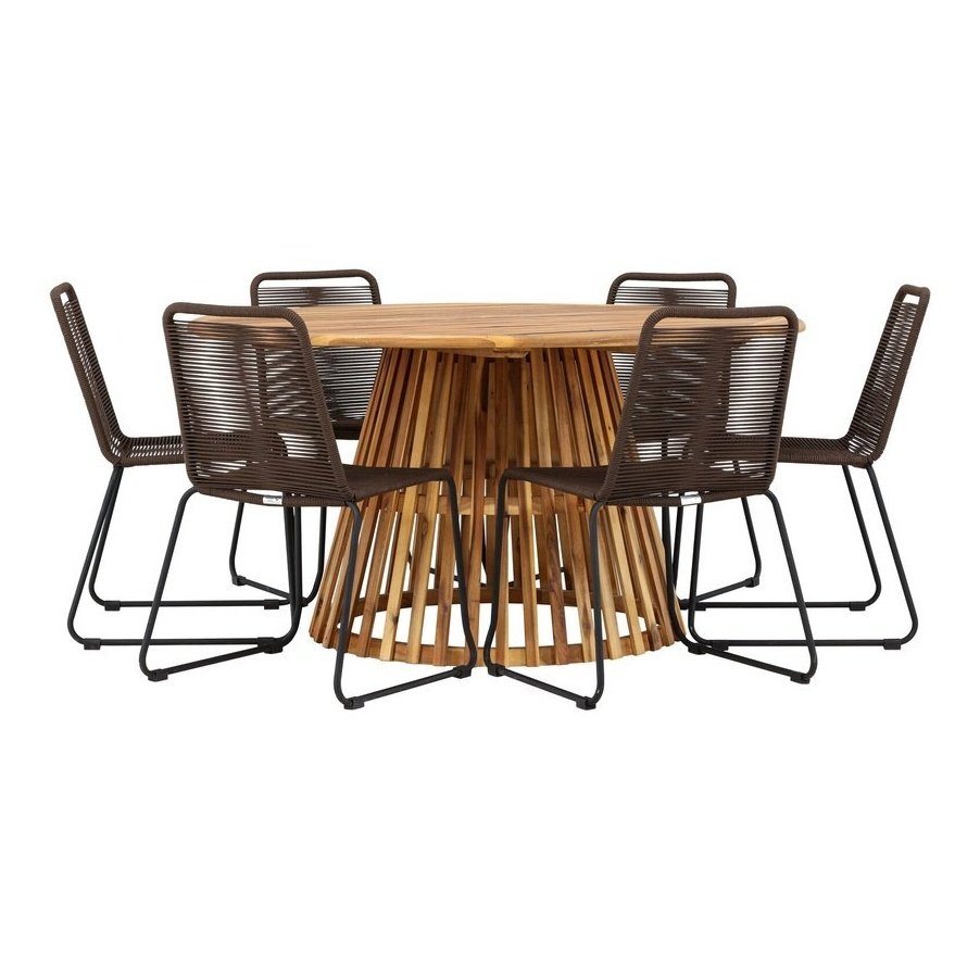 Tucumán Spisebord ø120 + Lindos spisestoler Venture Design Spisegruppe