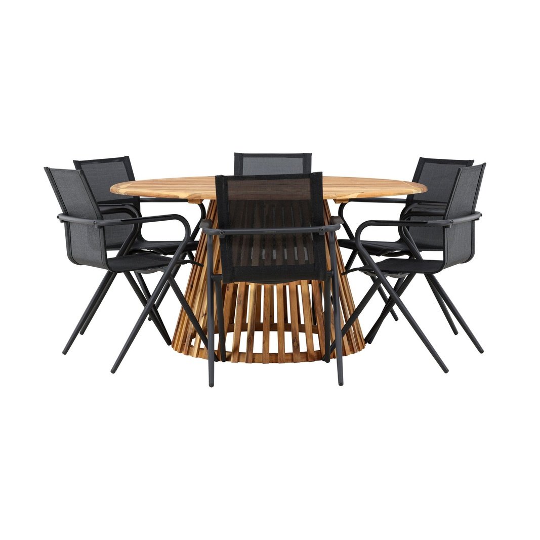 Tucumán spisebord Akasia ø120 + Alina spisestoler Venture Design Spisegruppe