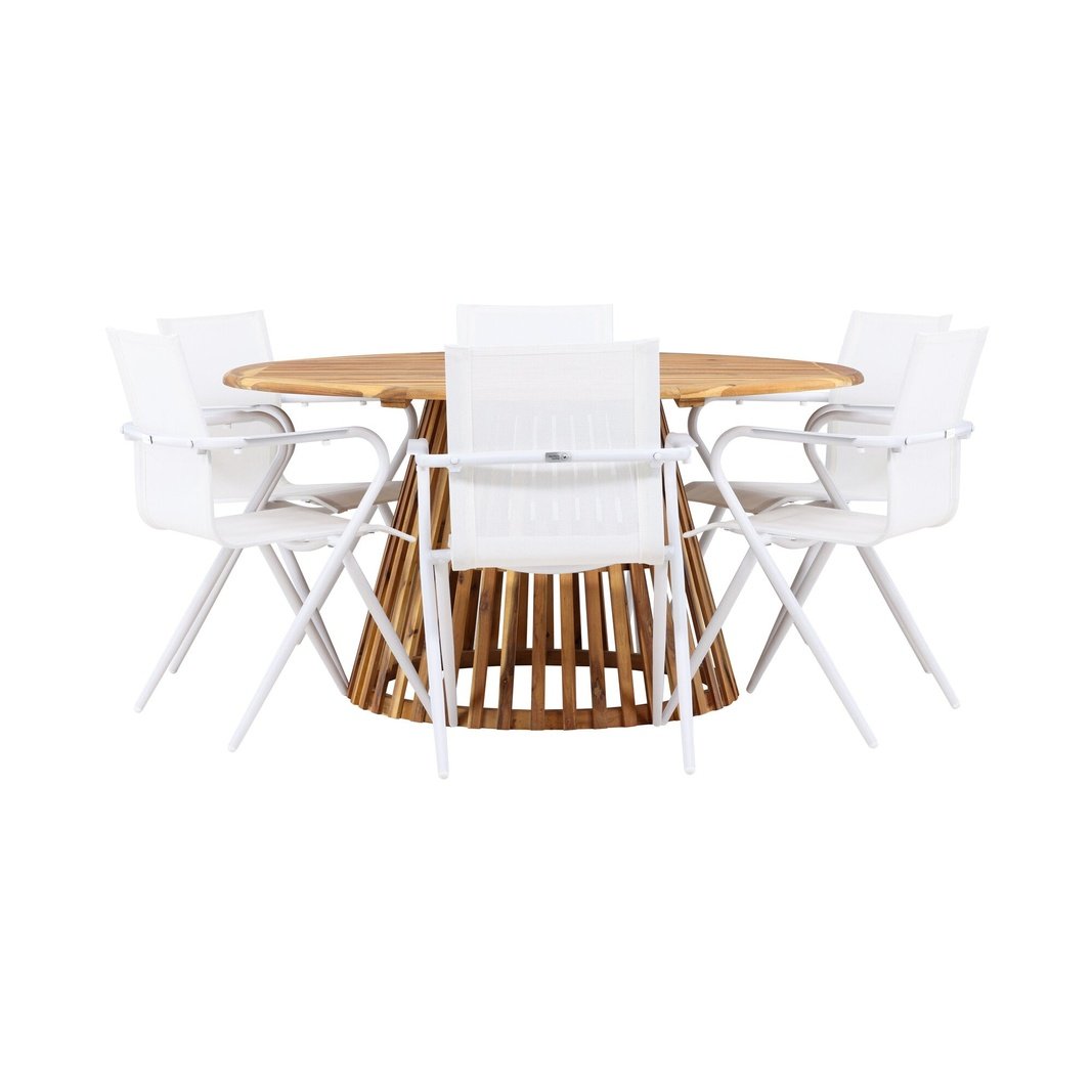 Tucumán spisebord Akasia ø120 + Alina spisestoler Venture Design Spisegruppe