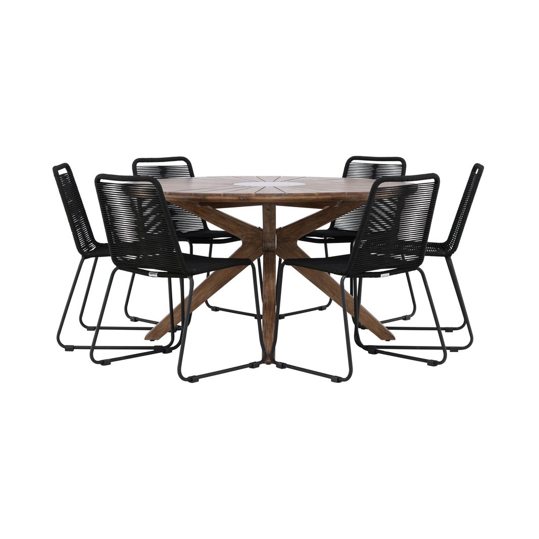 Rosario spisebord- Ø140 + Lindos Venture Design Spisegruppe