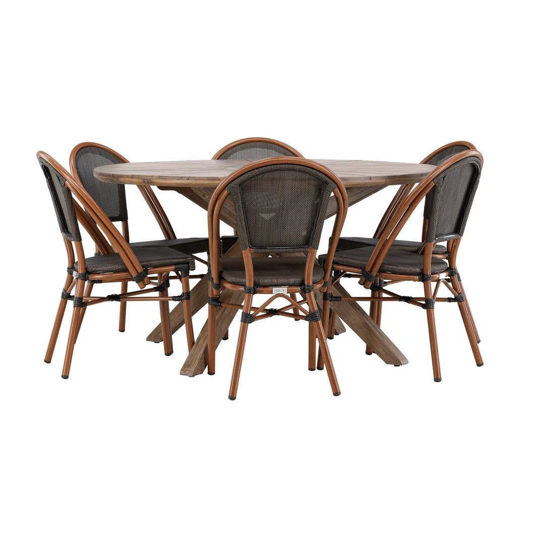 Rosario spisebord- Ø140 +Guarda Caféstol Venture Design Spisegruppe