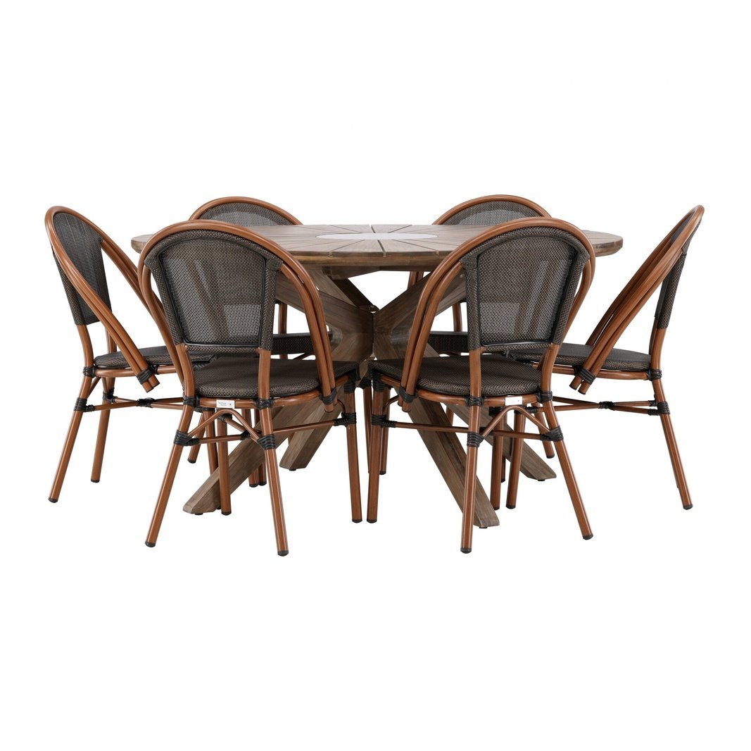 Rosario spisebord- Ø140 +Guarda Caféstol Venture Design Spisegruppe