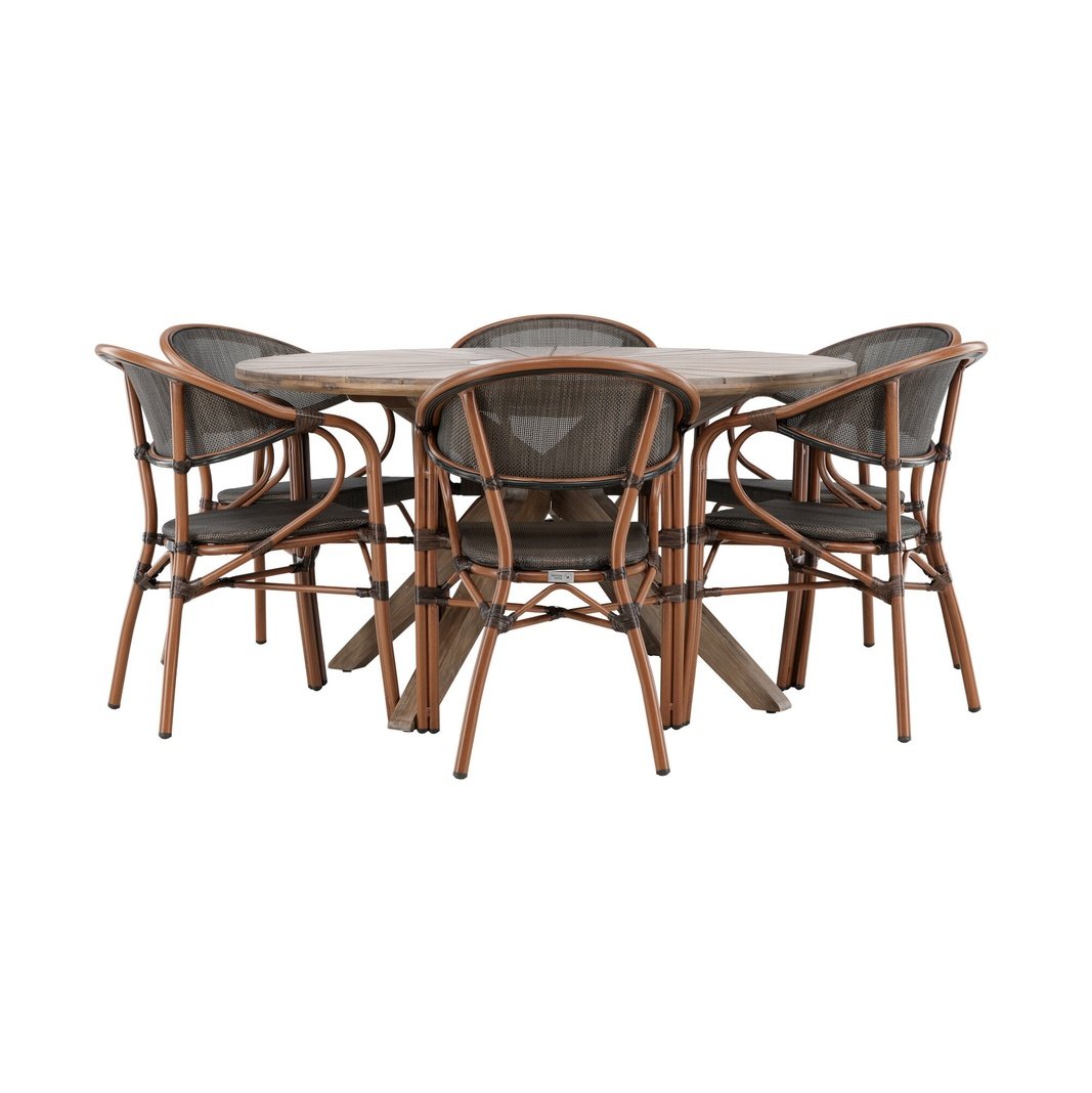 Rosario spisebord- Ø140 + Vila Real Caféstol Venture Design Spisegruppe