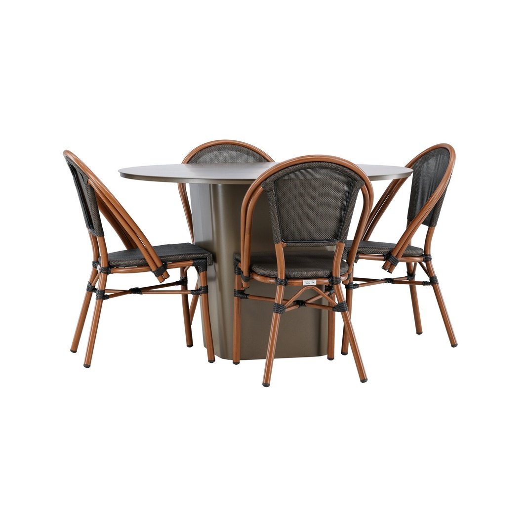 Santa Fe Spisebord ø120 Roasty +Guarda Caféstol Venture Design Spisegruppe