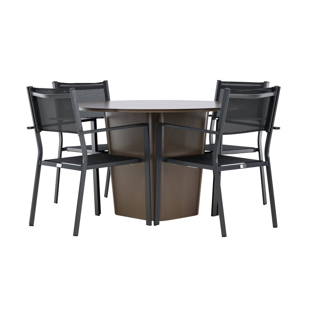Santa Fe spisebord ø120 Roasty + Copacabana Venture Design Spisegruppe