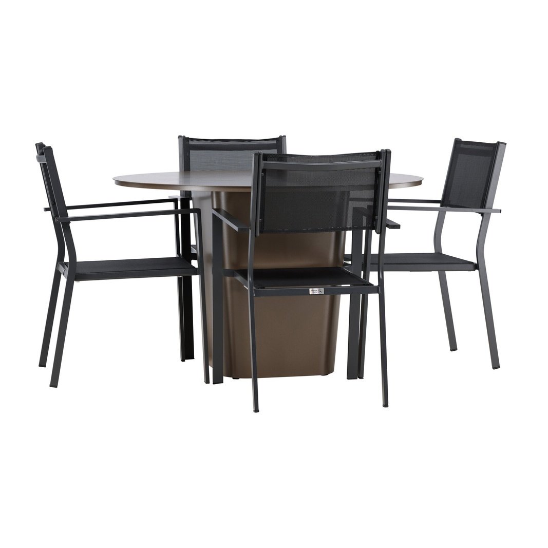 Santa Fe spisebord ø120 Roasty + Copacabana Venture Design Spisegruppe