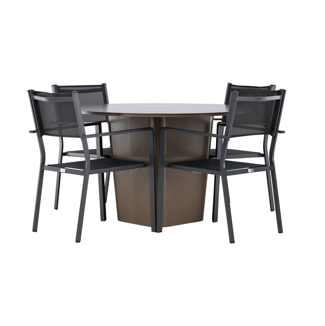 Santa Fe spisebord ø120 Roasty + Copacabana Venture Design Spisegruppe