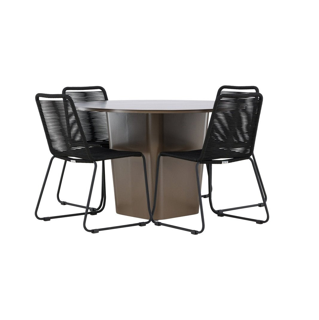 Santa Fe Spisebord ø120 Roasty + Lindos Venture Design Spisegruppe