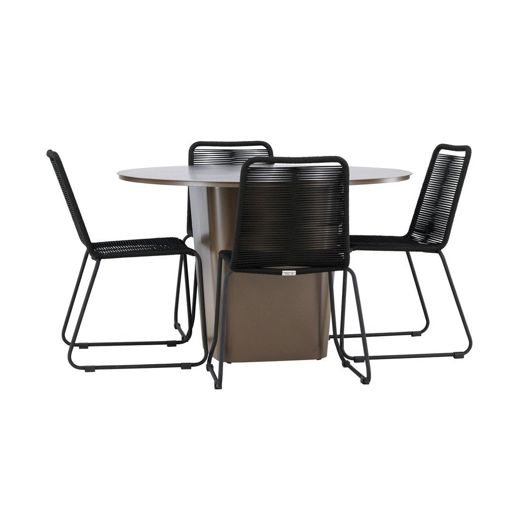 Santa Fe Spisebord ø120 Roasty + Lindos Venture Design Spisegruppe