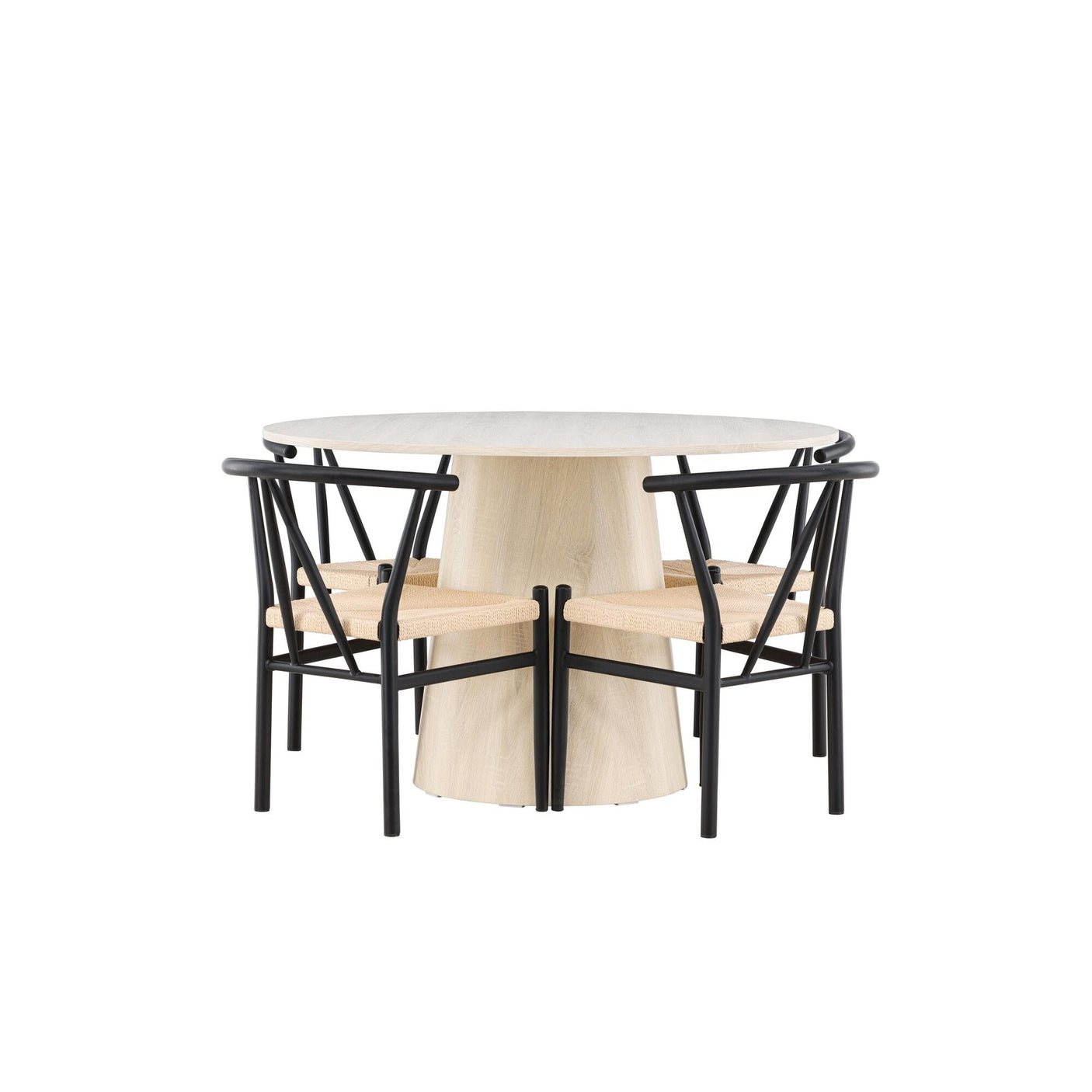 Lanzo Dining Table with Alfons Dining Chair Venture Design Spisegruppe