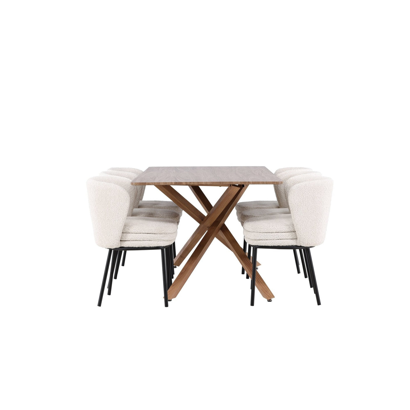 Piazza Dining Table with Agnes Dining Chair Venture Design Spisegruppe
