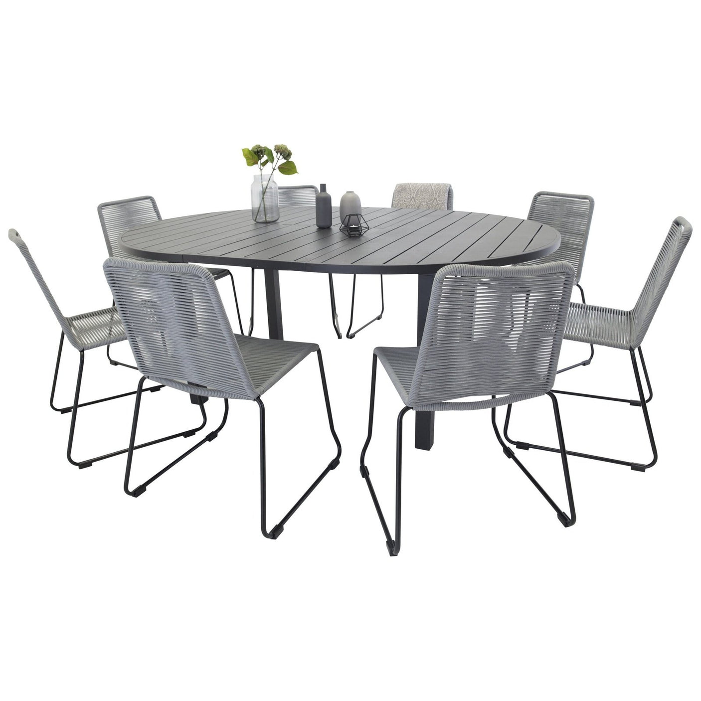 Marbella spisebord Ø140*74+ Lindos spisestoler / Venture Design Spisegruppe