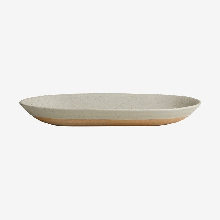 GRAINY keramisk serveringsplate - 39 cm - sand Nordal TABLEWARE