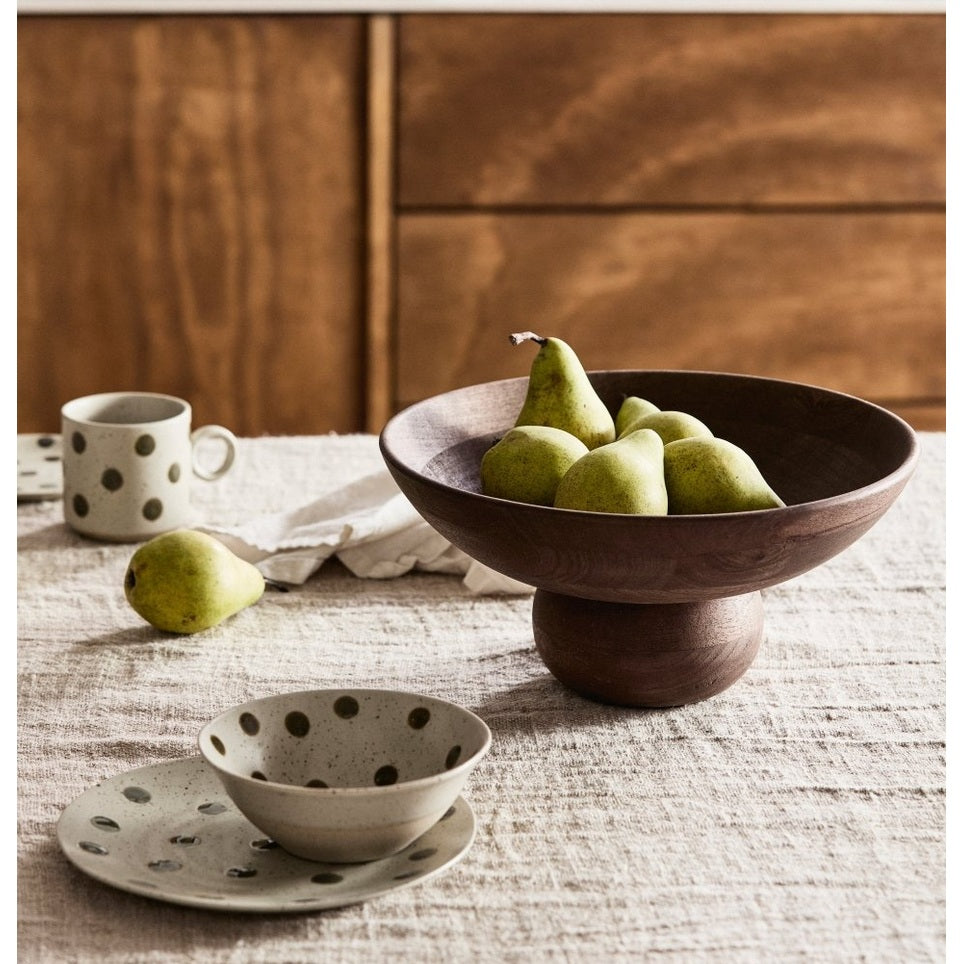 GRAINY keramisk skål - ø15 cm - sand/grønn Nordal TABLEWARE