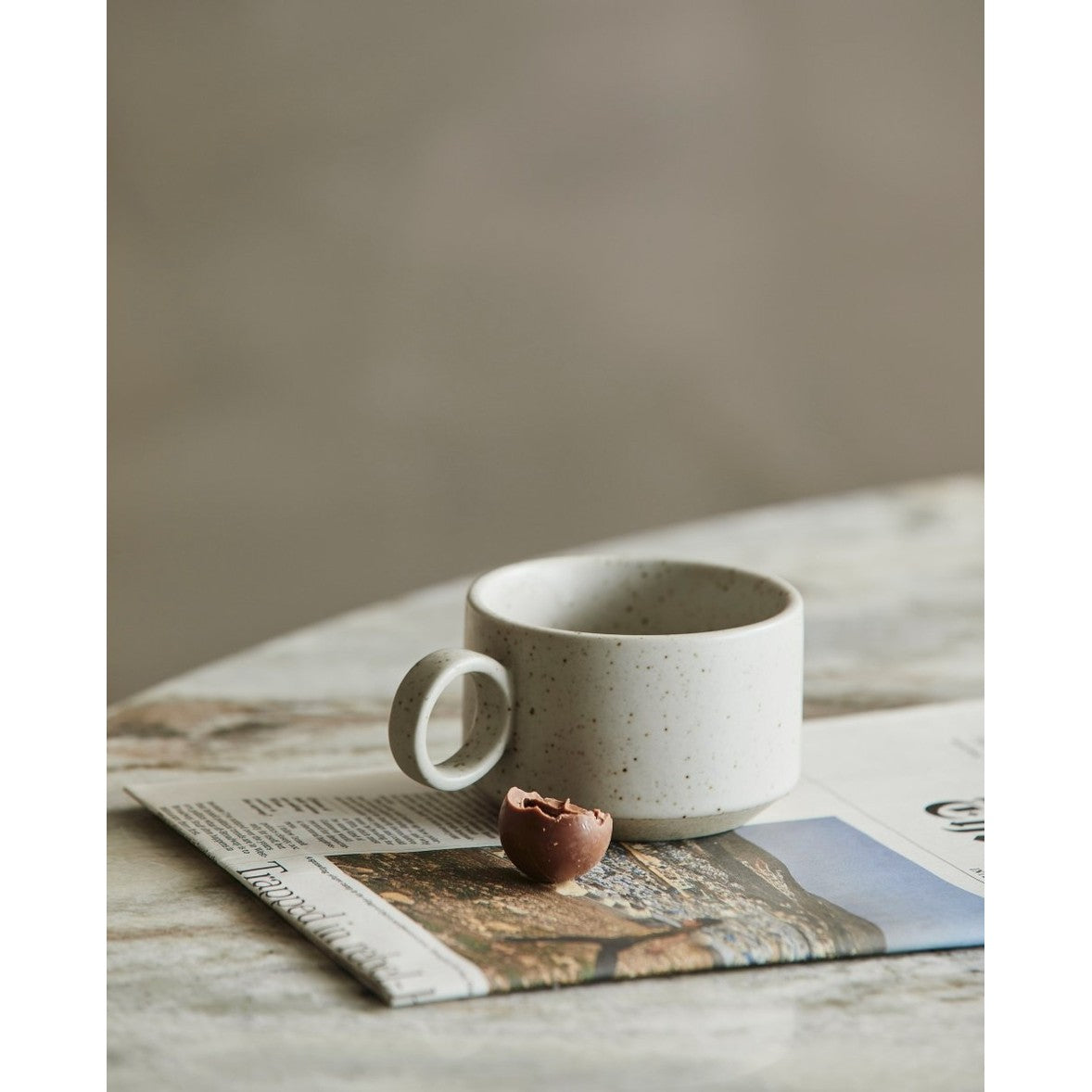 GRAINY keramisk tekopp m/hank - h5,5 cm - sand Nordal TABLEWARE
