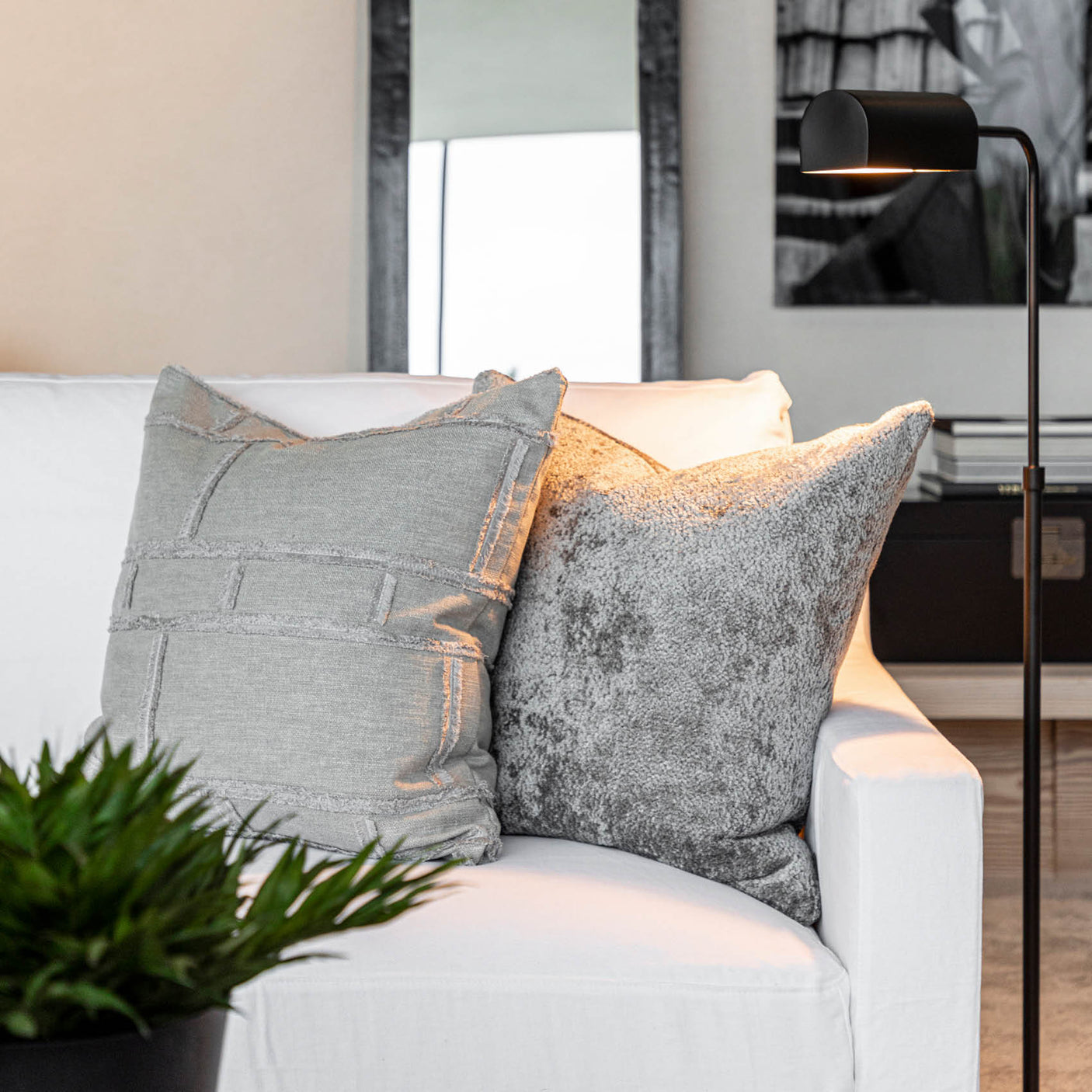 ABSTRACT Putetrekk FRINGE GREY Artwood Pute
