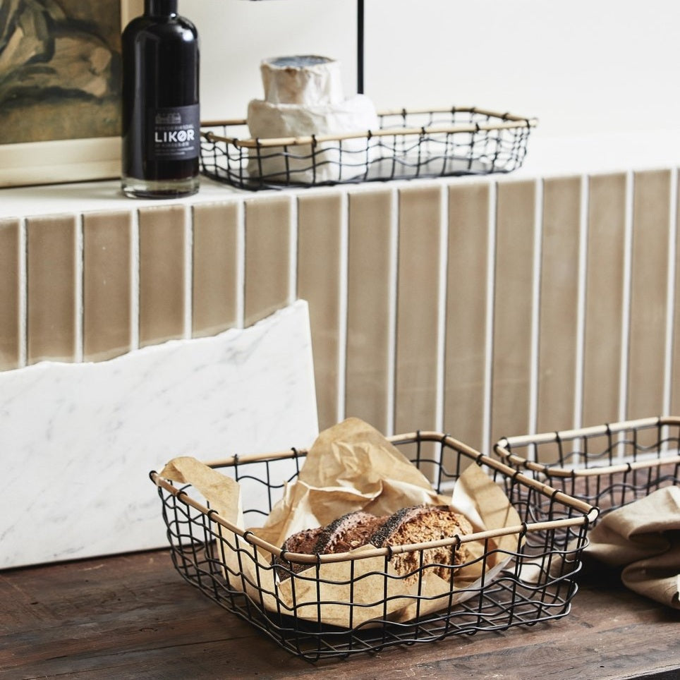 HANA-lagringskurv i svart metallflate - sort Nordal STORAGE