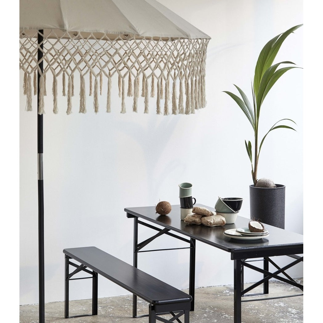 Hagepakke med bord og benk - 220x60 - sort Nordal TABLES