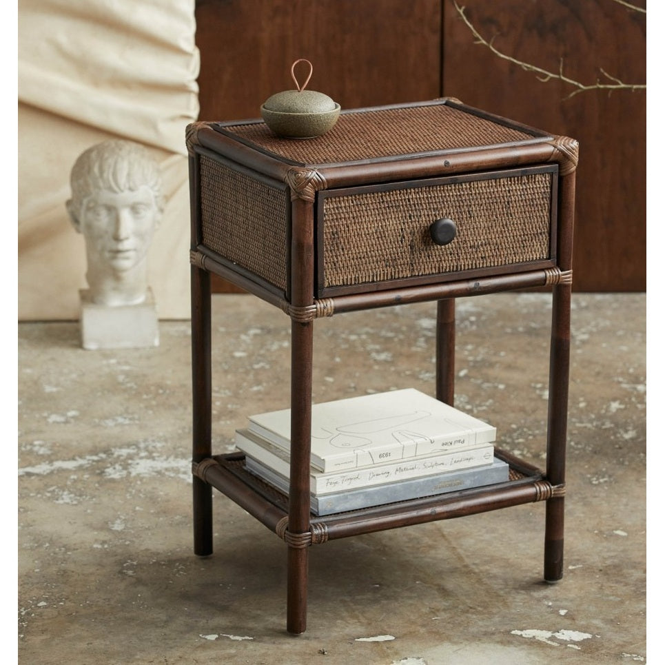 HAYES sidebord/sengebord i rattan - brun Nordal TABLES