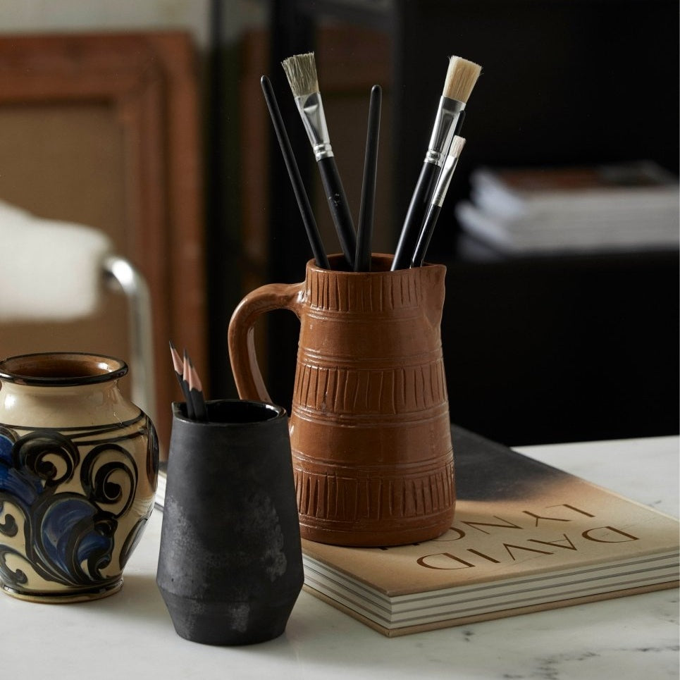 JUNIPER kande med håndtak - brun Nordal TABLEWARE