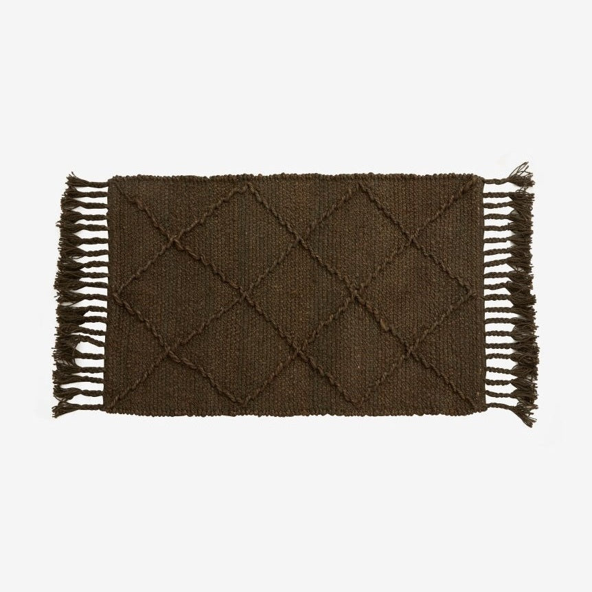 JUTAN-teppe, 60x90 cm - brun/grønn Nordal CARPETS