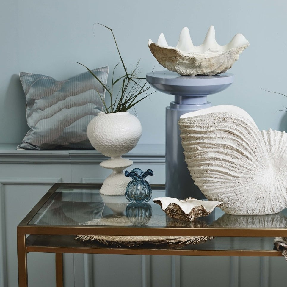 KICHI muslingeskall til dekorasjon - stor - L52 cm - hvit/beige Nordal DECO ITEMS