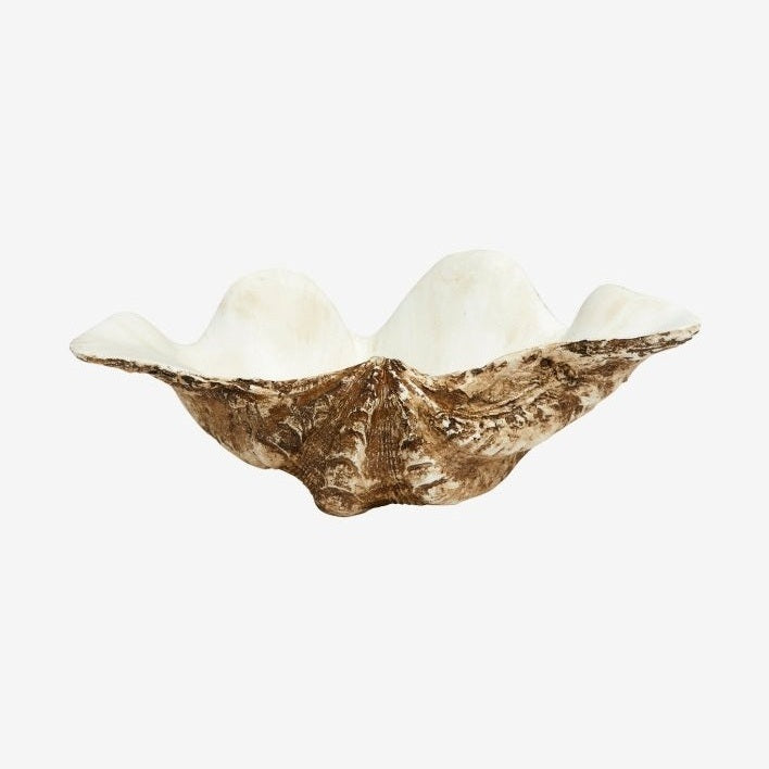 KICHI muslingeskall til dekorasjon - small - L26 cm - hvit/brun Nordal DECO ITEMS