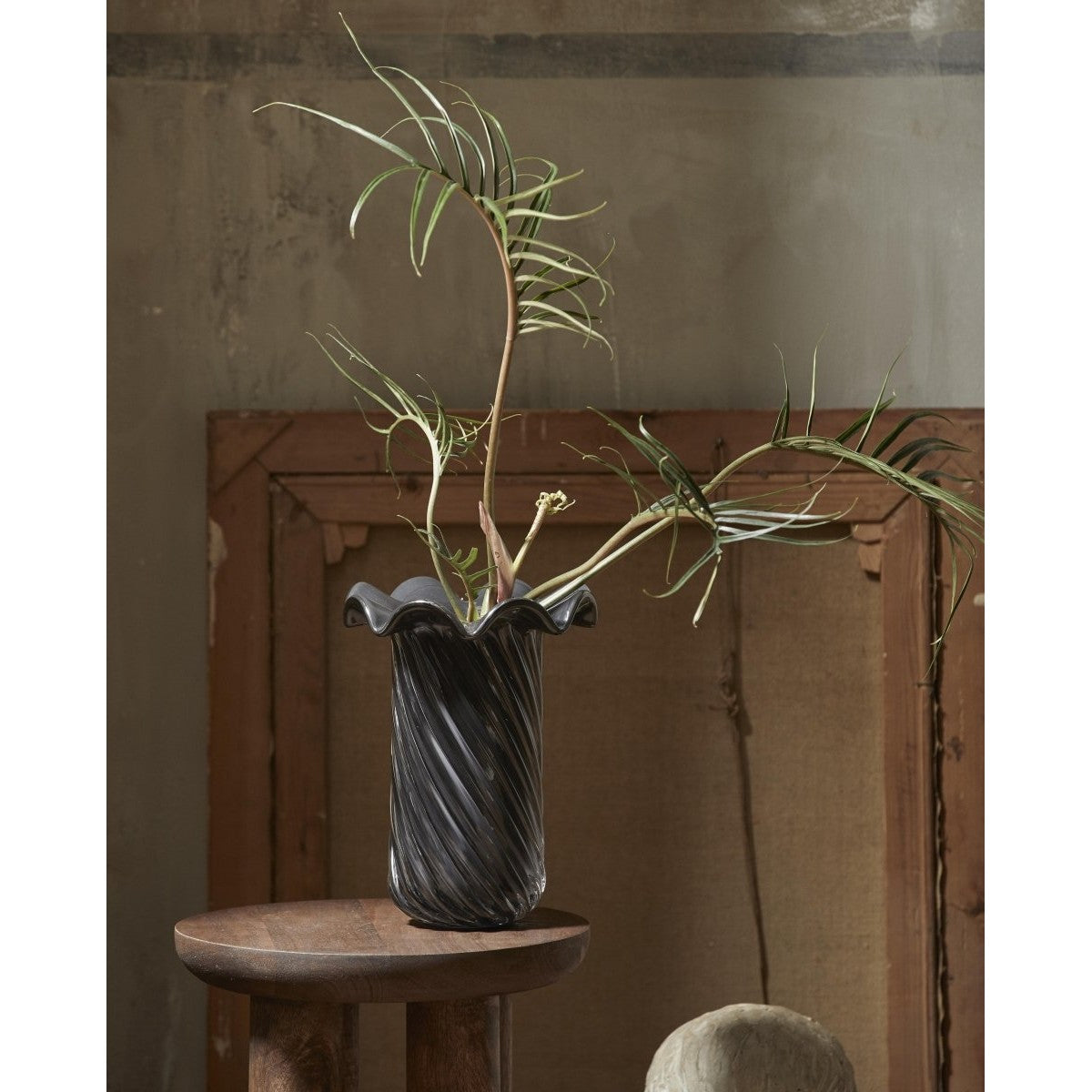 KORO vase, glass - grå Nordal VASEBOWL