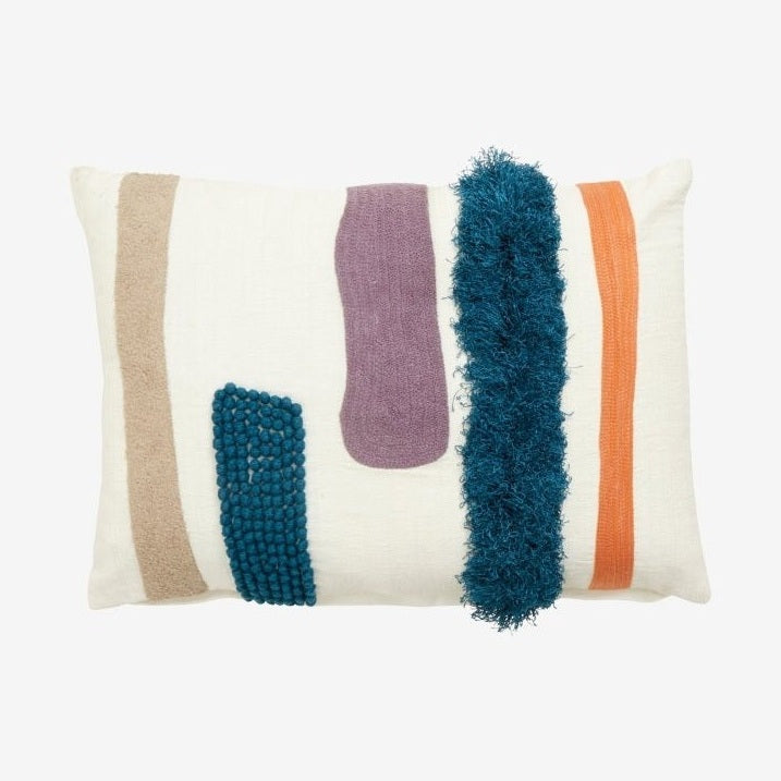 PARU bomullskussene - 40x65 - blå/oransje Nordal PILLOWS