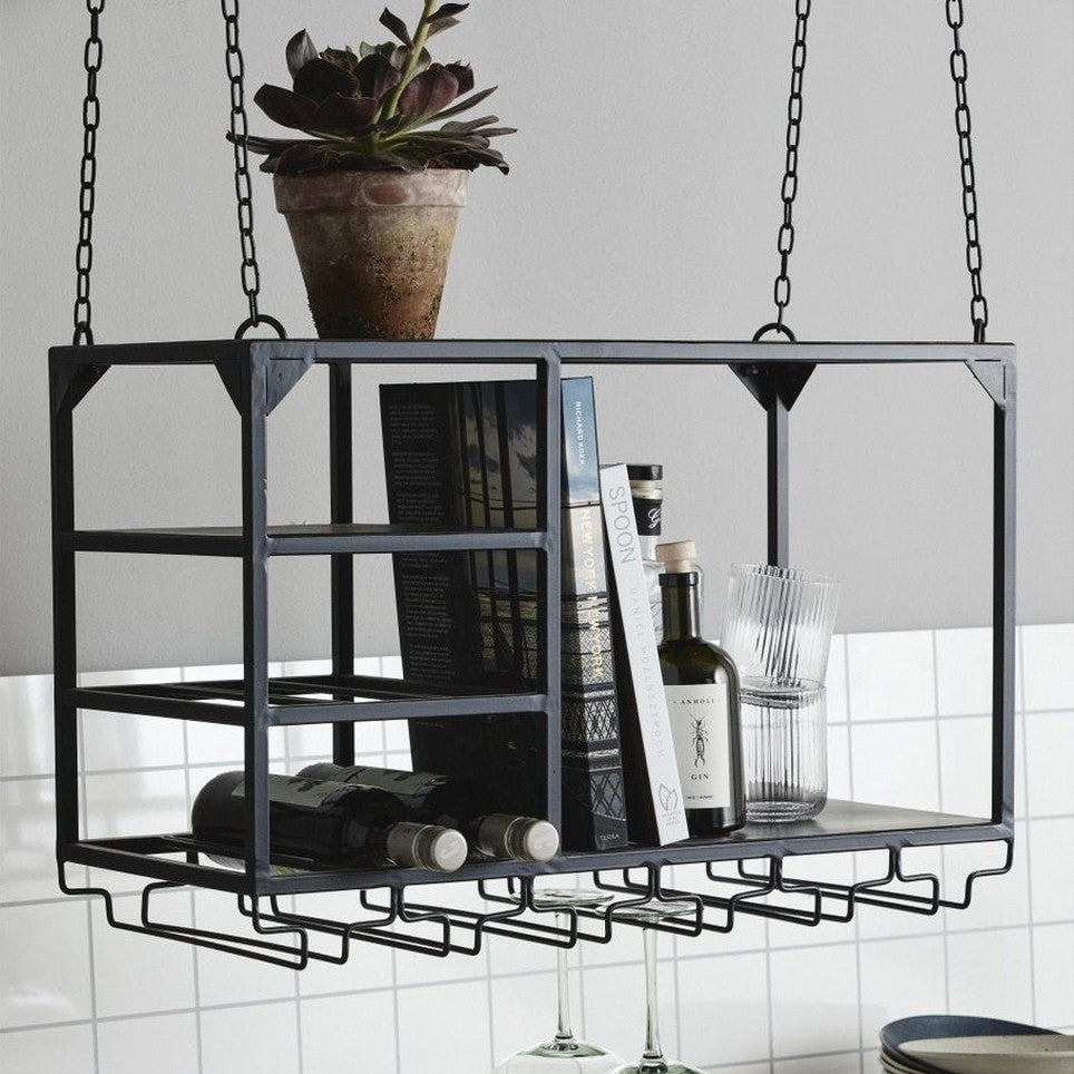 LOFT kjøkkenhylle i jern t/heng - 65x30 cm - sort Nordal SHELVES