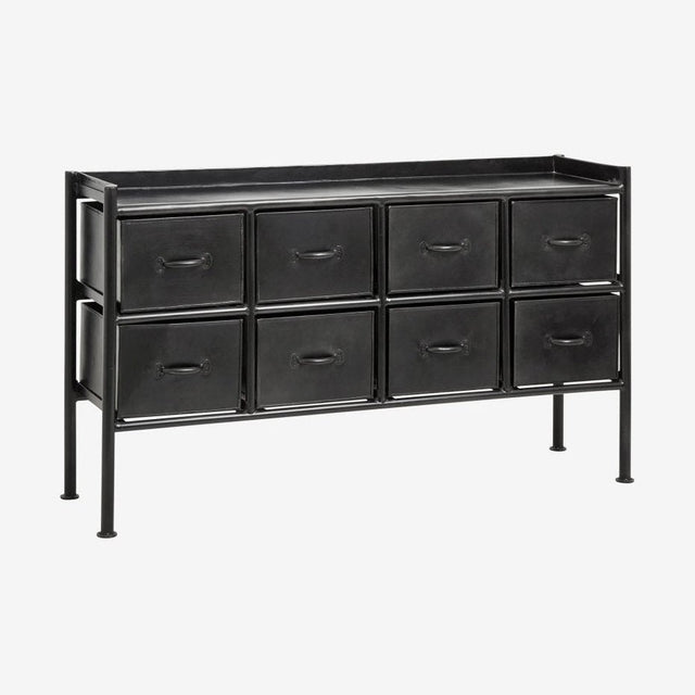PORTLAND jernskål m/8 skuffer - 66x116 cm - sort Nordal CONSOLES