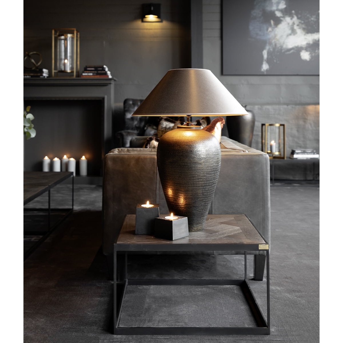 FLORENCE bordlampe Antique Bronze Artwood Bordlampe