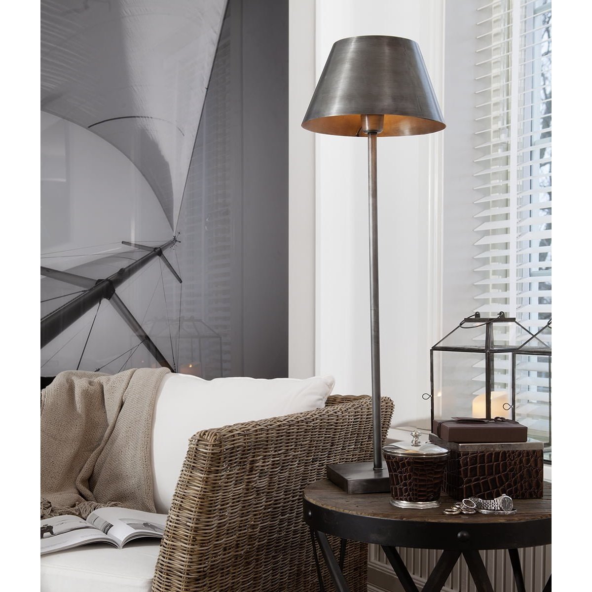 PEWTER Artwood Bordlampe