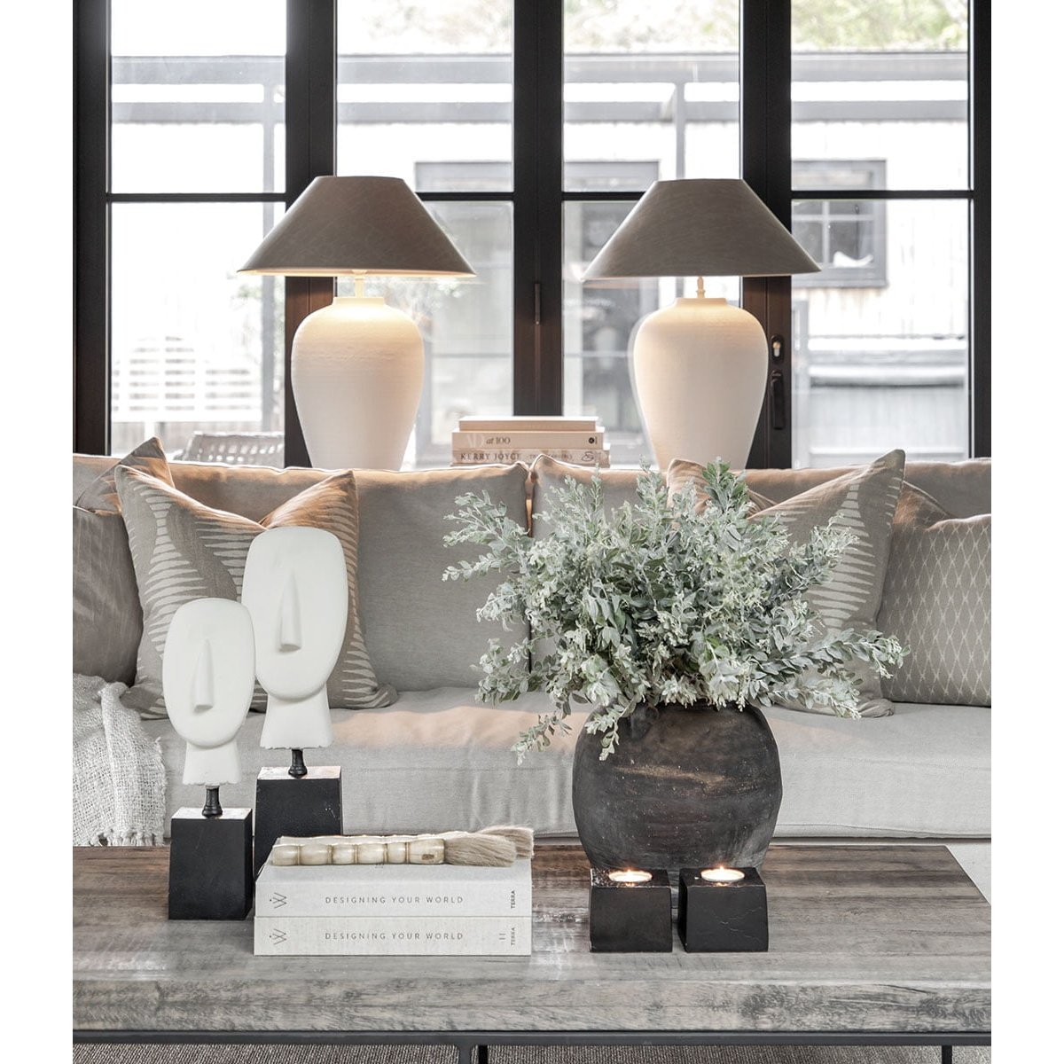 FLORENCE bordlampe hvit metall Artwood Bordlampe